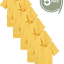 Yellow (5-Pack) 10 5-Pack School Uniform Tagless Polo Tshirt for Little Boys & Big Boys